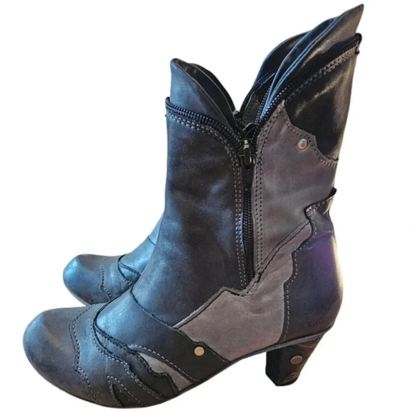 Dkode Women's Boho Leather Vintage Style Zippered Retro Ankle Boots Size EU 38. - Picture 2 of 15